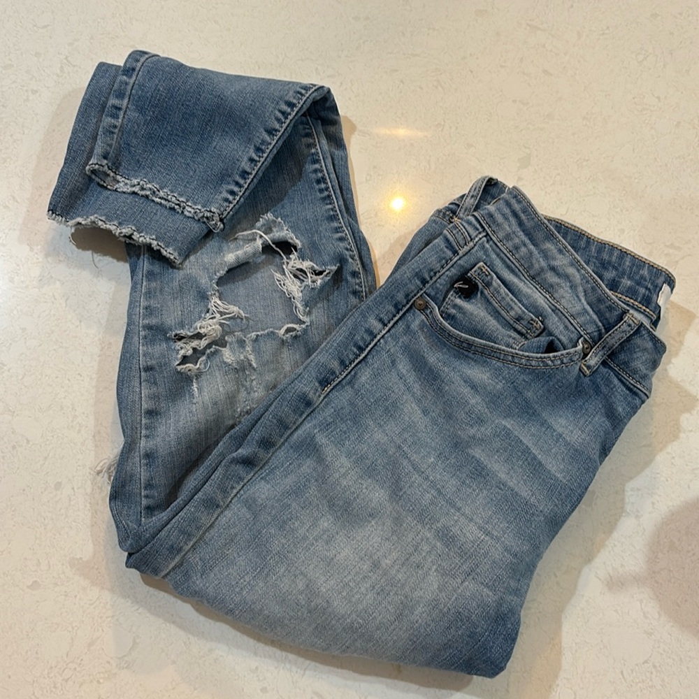 KanCan Light Blue Distressed Fitted Jeans